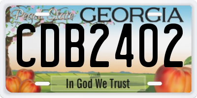 GA license plate CDB2402