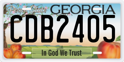 GA license plate CDB2405