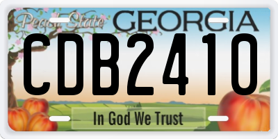 GA license plate CDB2410