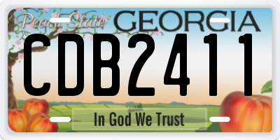 GA license plate CDB2411