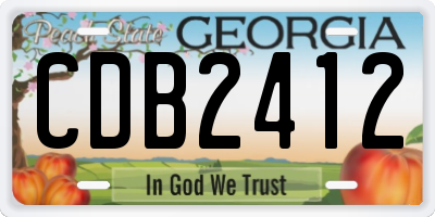 GA license plate CDB2412