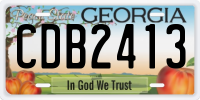GA license plate CDB2413