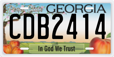 GA license plate CDB2414