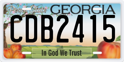 GA license plate CDB2415