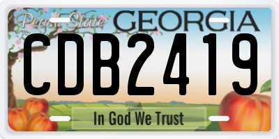 GA license plate CDB2419