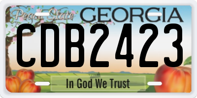 GA license plate CDB2423