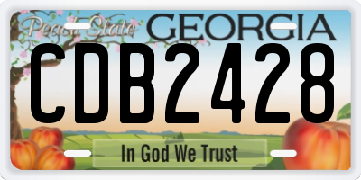 GA license plate CDB2428