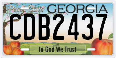 GA license plate CDB2437