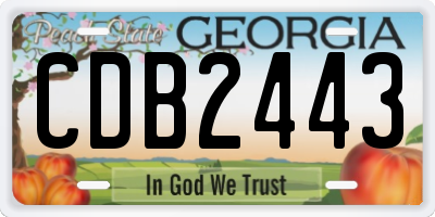 GA license plate CDB2443
