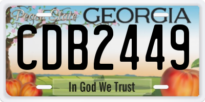 GA license plate CDB2449