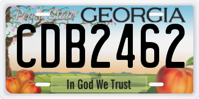 GA license plate CDB2462