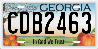 GA license plate CDB2463