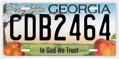 GA license plate CDB2464