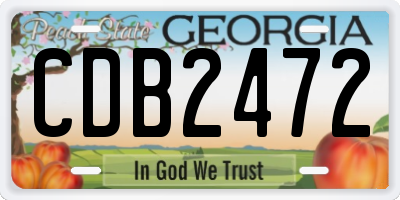GA license plate CDB2472