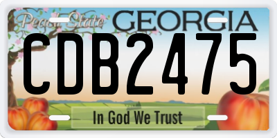 GA license plate CDB2475