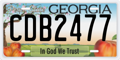 GA license plate CDB2477