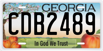 GA license plate CDB2489