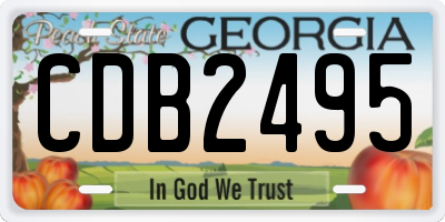 GA license plate CDB2495