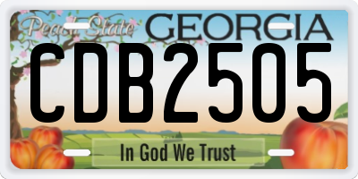 GA license plate CDB2505