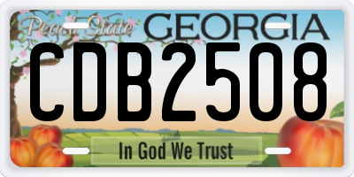 GA license plate CDB2508