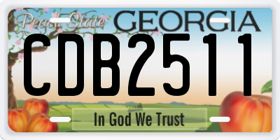 GA license plate CDB2511