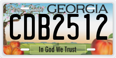 GA license plate CDB2512