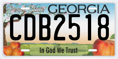 GA license plate CDB2518