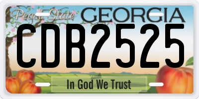 GA license plate CDB2525