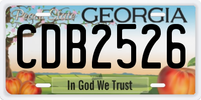GA license plate CDB2526