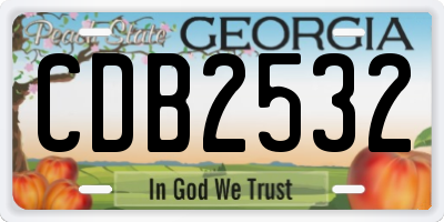 GA license plate CDB2532