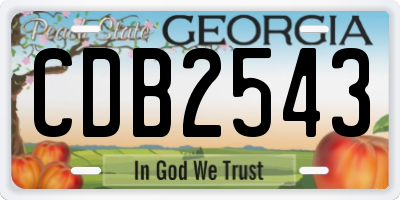 GA license plate CDB2543