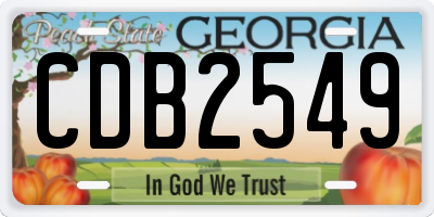 GA license plate CDB2549