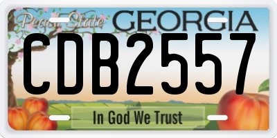 GA license plate CDB2557
