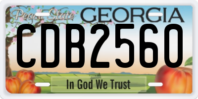GA license plate CDB2560