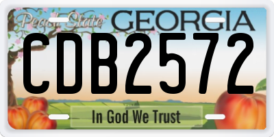 GA license plate CDB2572