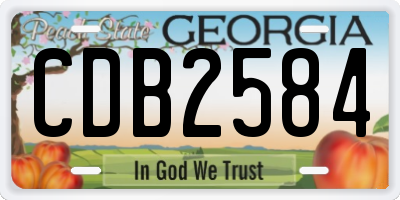 GA license plate CDB2584