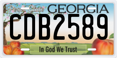 GA license plate CDB2589