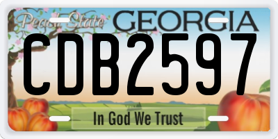 GA license plate CDB2597