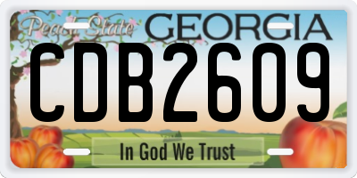 GA license plate CDB2609