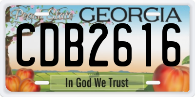 GA license plate CDB2616