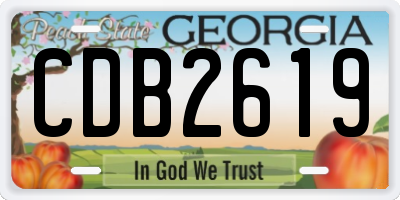 GA license plate CDB2619