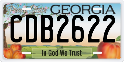 GA license plate CDB2622