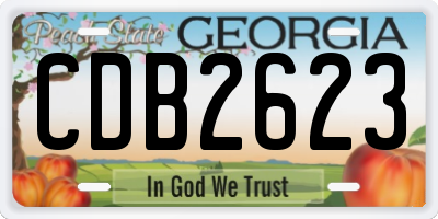 GA license plate CDB2623
