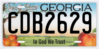 GA license plate CDB2629