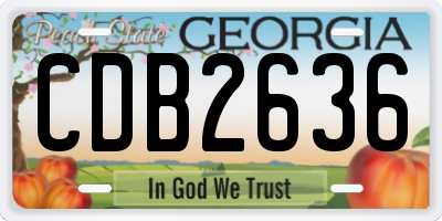 GA license plate CDB2636
