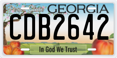 GA license plate CDB2642