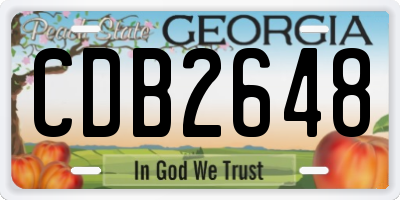 GA license plate CDB2648