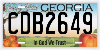 GA license plate CDB2649