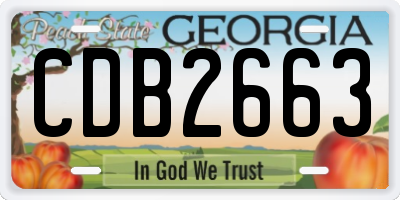 GA license plate CDB2663