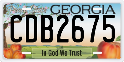 GA license plate CDB2675
